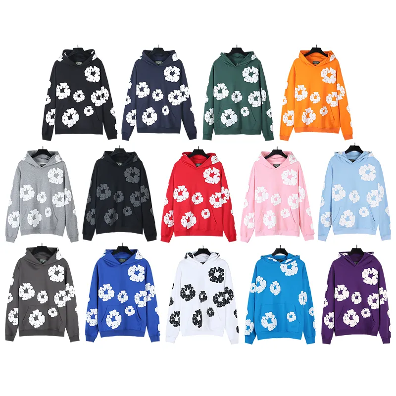 802# P196 Real shot DENIM TEARS main line Kapok foam printed American hooded sweatshirt Fabric 380g pure cotton terry cloth Color: black gray black-gray red dark green royal blue orange pink light blue carbon gray color blue white purple lake blue code number: S M L XL